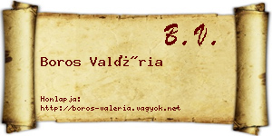 Boros Valéria névjegykártya